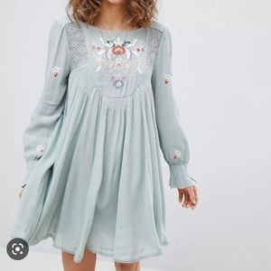 Free People Mohave Embroidered Mini Dress Size XS